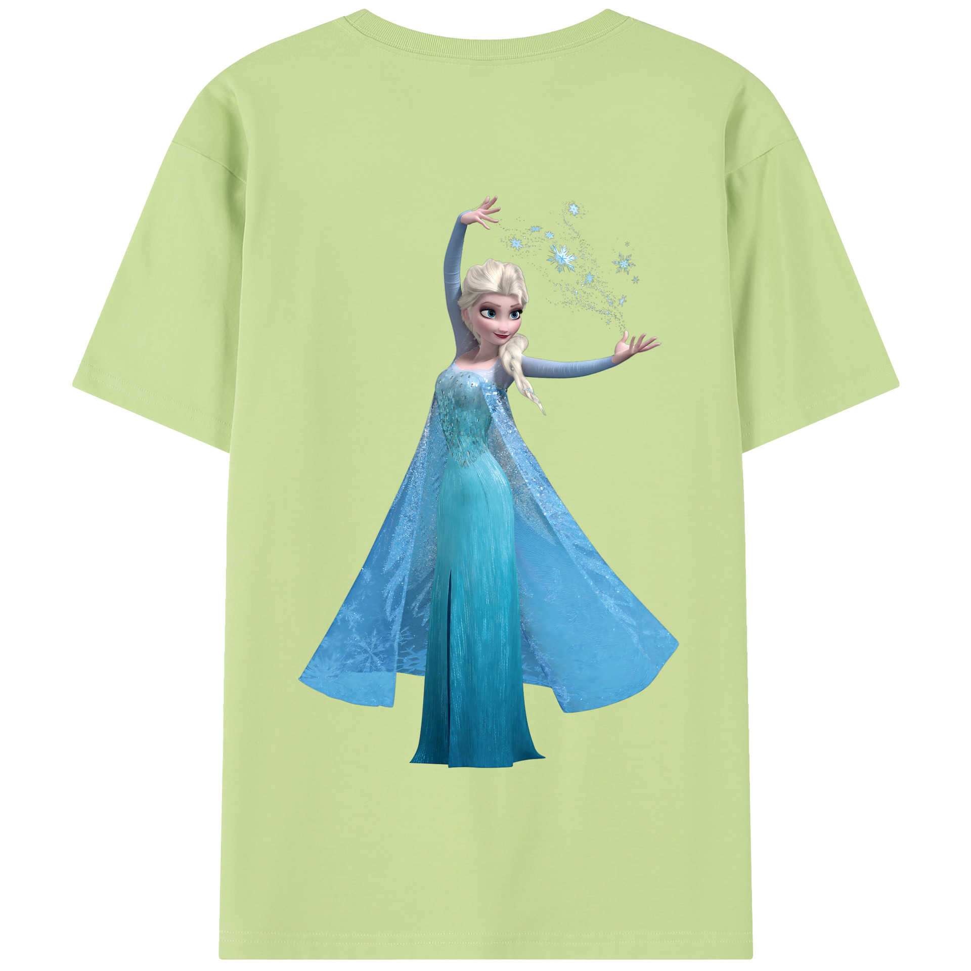 （画像用） アナと雪の女王 アンナ エルサ Frozen Anna Elsa 綿100％半袖Tシャツ（背面プリント）
